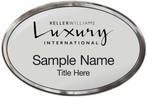 (image for) Keller Williams Luxury International Silver Oval Polished Prestige Badge