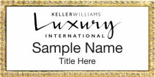 (image for) Keller Williams Luxury International Gold Bling White Badge