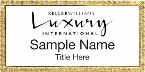 (image for) Keller Williams Luxury International Gold Bling White Badge