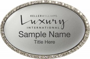 (image for) Keller Williams Luxury International Silver Oval Bling Badge