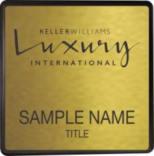 (image for) Keller Williams Luxury Black Square Executive Gold Anodized Badge