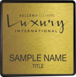 (image for) Keller Williams Luxury Black Square Executive Gold Anodized Badge