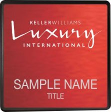 (image for) Keller Williams Luxury Black Square Executive Red Anodized Badge