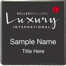 (image for) Keller Williams Luxury Silver Square Executive Black Badge w/ Red Jewel