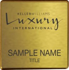 (image for) Keller Williams Luxury Gold Square Executive Gold Anodized Badge