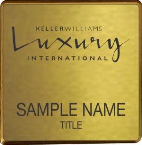 (image for) Keller Williams Luxury Gold Square Executive Gold Anodized Badge