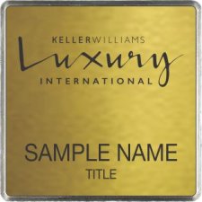 (image for) Keller Williams Luxury Silver Square Executive Gold Anodized Badge