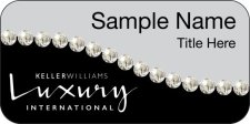 (image for) Keller Williams Luxury International Silver/Black Swoosh Badge w/White Jewels