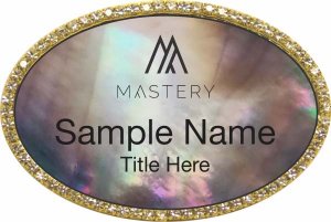 (image for) Keller Williams Mastery Gold Oval Bling Black Pearl Badge