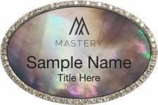 (image for) Keller Williams Mastery Silver Oval Bling Black Pearl Badge