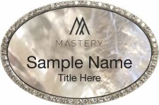 (image for) Keller Williams Mastery Silver Oval Bling White Pearl Badge