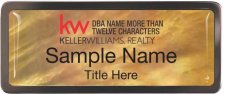 (image for) Keller Williams Realty Logo 4 Black Chrome Gold Mother of Pearl Badge