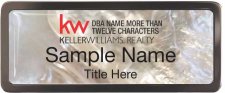 (image for) Keller Williams Realty Logo 4 Black Chrome White Mother of Pearl Badge