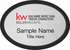 (image for) Keller Williams Realty Logo 5 Black Oval Executive Silver Badge