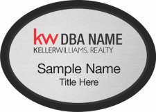 (image for) Keller Williams Realty Logo 3 Black Oval Executive Silver Badge