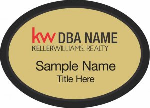 (image for) Keller Williams Realty Logo 3 Black Oval Executive Gold Badge