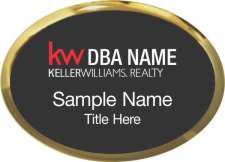 (image for) Keller Williams Realty Logo 3 Gold Oval Executive Black Badge