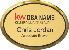 (image for) Keller Williams Realty Logo 3 Gold Oval Executive Badge