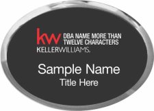 (image for) Keller Williams Realty Logo 4 Silver Oval Executive Black Badge