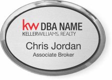 (image for) Keller Williams Realty Logo 3 Silver Oval Executive Badge