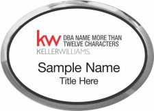 (image for) Keller Williams Realty Logo 4 Silver Oval Executive White Badge