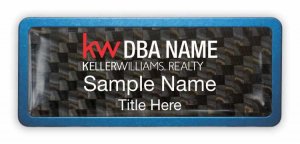 (image for) Keller Williams Realty Logo 3 Blue Anodized Frame Carbon Insert Badge