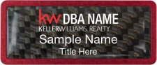 (image for) Keller Williams Realty Logo 3 Red Anodized Frame Carbon Insert Badge