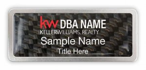 (image for) Keller Williams Realty Logo 3 Satin Anodized Frame Carbon Insert Badge