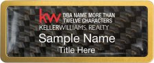 (image for) Keller Williams Realty Logo 4 Gold Anodized Frame Carbon Insert Badge