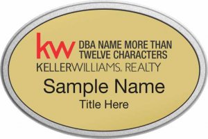 (image for) Keller Williams Realty Logo 4 Silver Oval Pebbled Prestige Gold Badge