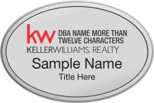 (image for) Keller Williams Realty Logo 4 Silver Oval Pebbled Prestige Badge