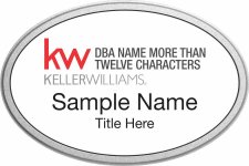 (image for) Keller Williams Realty Logo 4 Silver Oval Pebbled Prestige White Badge