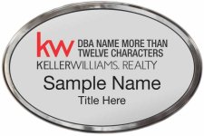 (image for) Keller Williams Realty Logo 4 Silver Oval Polished Prestige Badge