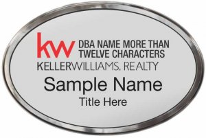 (image for) Keller Williams Realty Logo 4 Silver Oval Polished Prestige Badge