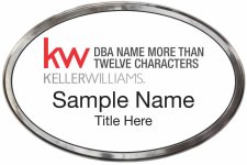 (image for) Keller Williams Realty Logo 4 Silver Oval Polished Prestige White Badge