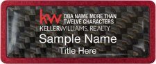 (image for) Keller Williams Realty Logo 4 Red Anodized Frame Carbon Insert Badge