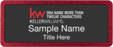 (image for) Keller Williams Realty Logo 5 Prestige Red Anodized Black Badge