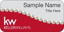 (image for) Keller Williams KW Silver/Red Swoosh Badge w/White Jewels