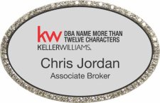 (image for) Keller Williams Realty Logo 5 Silver Oval Bling Badge