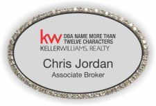 (image for) Keller Williams Realty Logo 4 Silver Oval Bling Badge