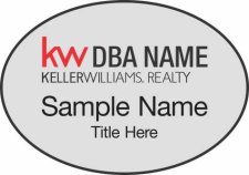 (image for) Keller Williams Realty Logo 3 Silver Oval Badge