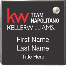 (image for) KW - Team Napolitano Silver Square Executive Black Badge w/ White Jewel
