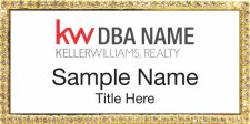 (image for) Keller Williams Realty Logo 3 Gold Bling White Badge