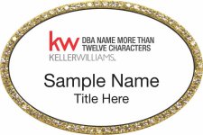 (image for) Keller Williams Realty Logo 5 Gold Oval Bling White Badge