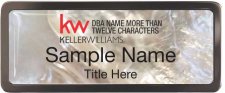 (image for) Keller Williams Realty Logo 5 Black Chrome White Mother of Pearl Badge