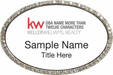 (image for) Keller Williams Realty Logo 4 Silver Oval Bling White Badge