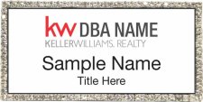 (image for) Keller Williams Realty Logo 3 Silver Bling White Badge