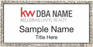 (image for) Keller Williams Realty Logo 3 Silver Bling White Badge