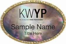 (image for) Keller Williams Young Professionals Gold Oval Beyond Bling Black Pearl Badge