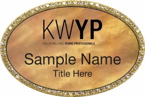 (image for) Keller Williams Young Professionals Gold Oval Bling Gold Pearl Badge